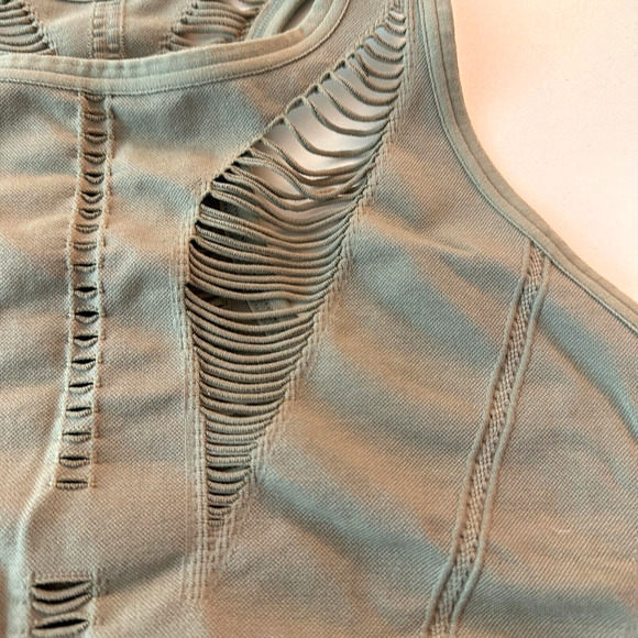 Zella Body Natura Longline Sports Bra Front Back Cutaway Green Vetiver Large - Picture 5 of 12